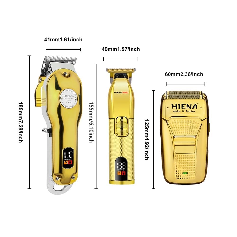 3-Piece Electric Hair Clipper Set for Men - USB Rechargeable High-Performance Trimmer with Sharp Blades for Fast & Precise Haircuts - Perfect for Home Grooming, Barber Shops & Travel Use