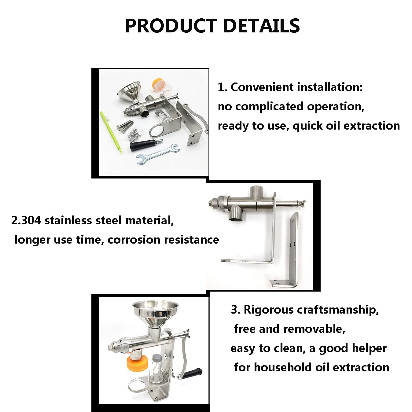 Manual Oil Press Machine for Home Use - Cold Press Peanut, Nut & Seed Oil Extractor - Expeller for Olive, Almond & Sunflower Oil - Perfect for DIY Cooking & Healthy Living