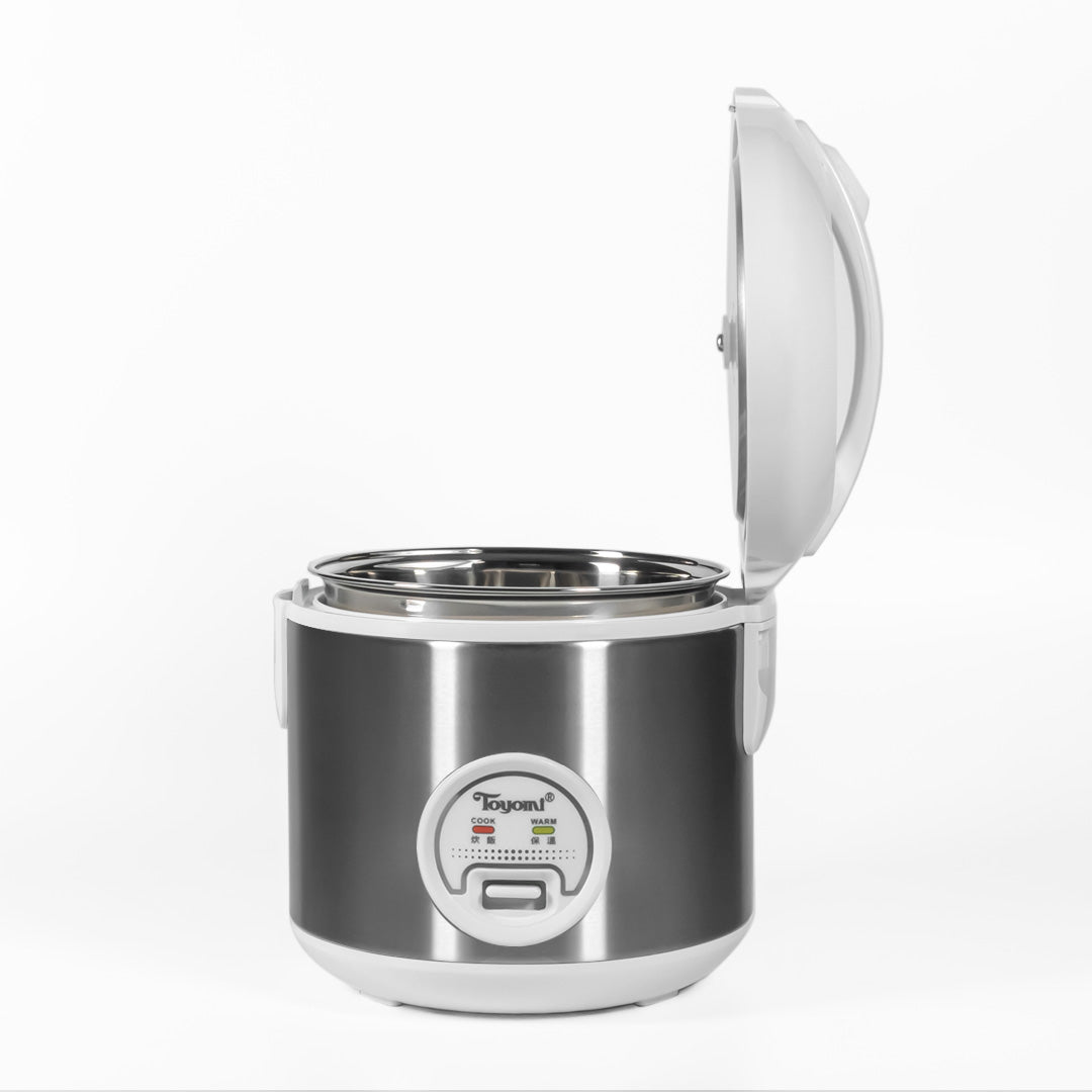 Toyomi 0.8L Electric Rice Cooker & Food Warmer with Stainless Steel Inner Pot - Compact Mini Rice Cooker for Small Kitchen, Dorm, Office & Travel - Perfect for Cooking Rice, Steaming Vegetables & Keeping Meals Warm