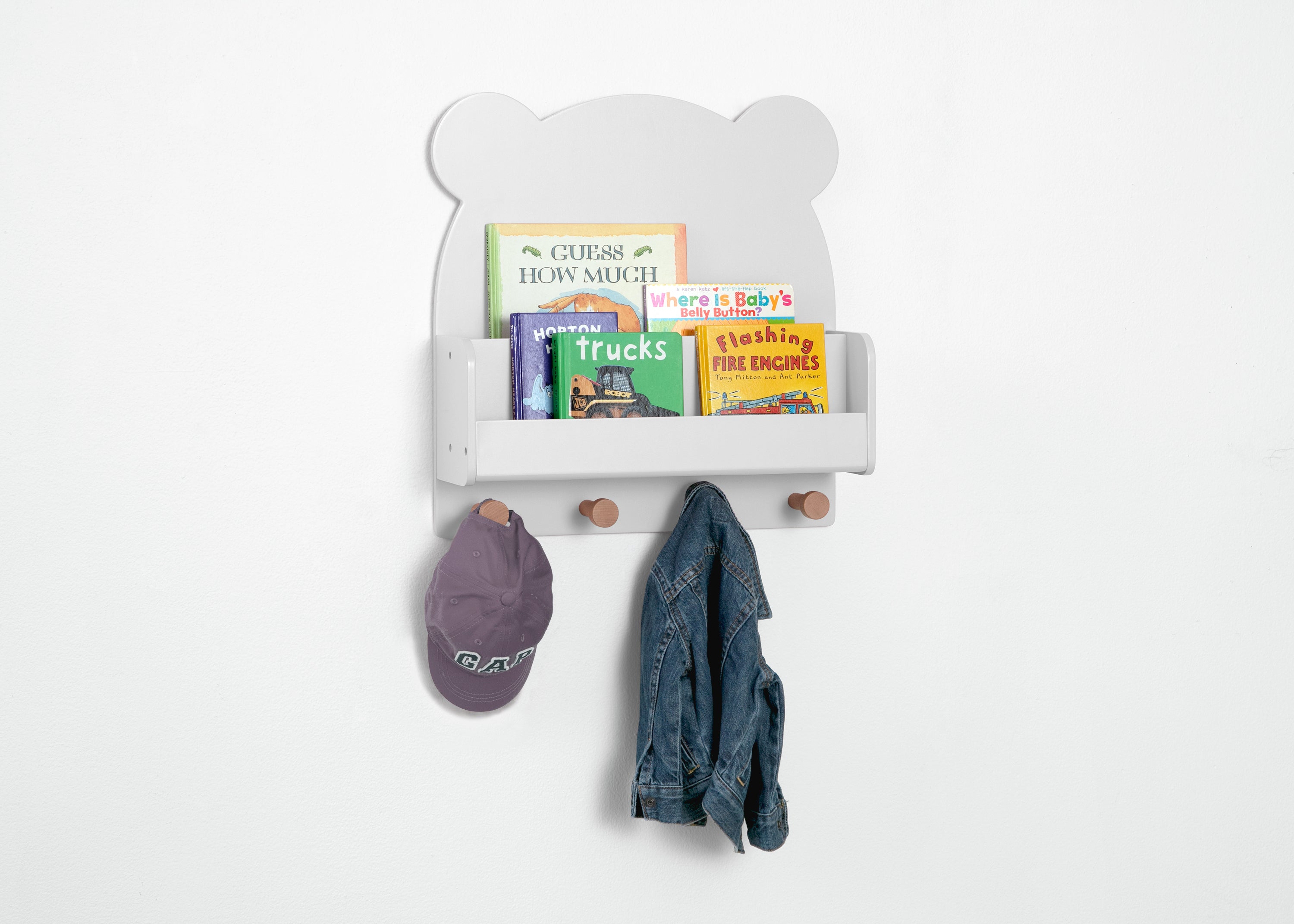 Brannan Bear Wall Shelf with 4 Hooks - Rustic Wooden Floating Shelf for Entryway, Bathroom & Bedroom Organization - Perfect for Hanging Coats, Towels & Decor