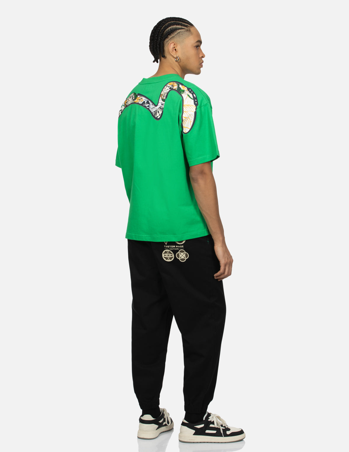 Multi Hanafuda Daruma and Daicock Print Loose Fit T-Shirt - Comfortable Casual Wear for Anime Fans & Japanese Culture Enthusiasts