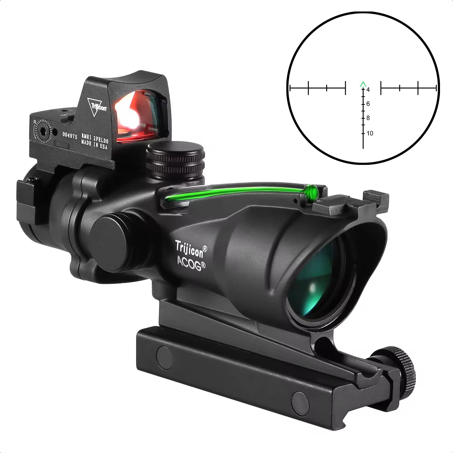 Adjustable 4x32 Red Dot Scope with 1x-4x Magnification | RMR Tactical Sight | 20mm Rail Mount | Compatible with Glock & Hunting Rifles | Perfect for Target Shooting, Hunting, and Tactical Training