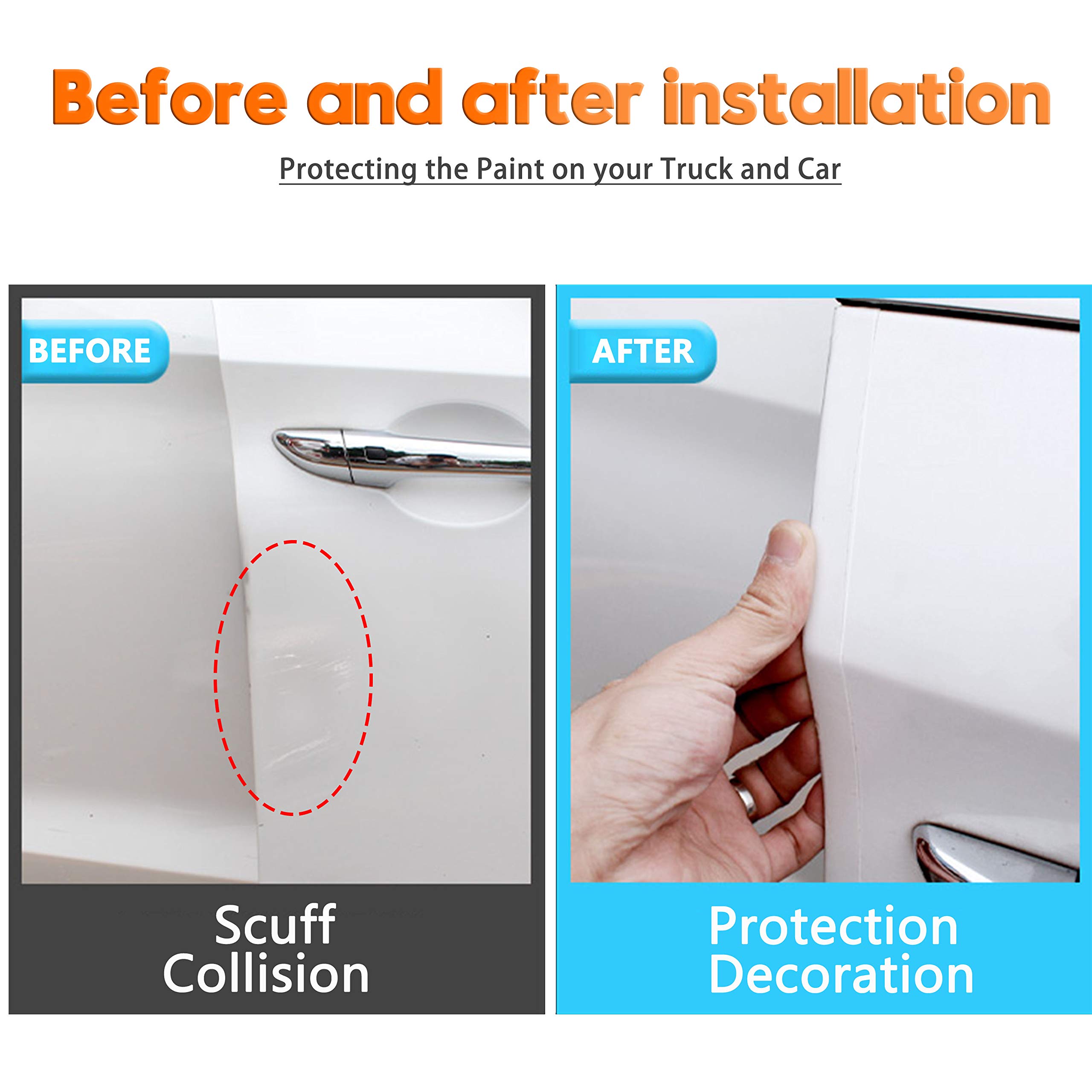 Universal Car Door Edge Guards - 33Ft x 2.8In Transparent Anti-Collision Strips, Scratch-Resistant Bumper Protection for Car Doors & Rear Bumpers | Perfect for Parking Lots, Tight Spaces & Daily Commute Protection