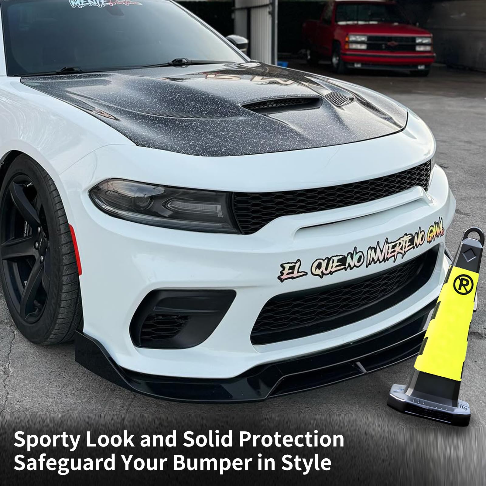 **WildWell Front Bumper Lip for 2015-2024 Dodge Charger SRT | Rock Style Front Lip Splitter | Air Chin Body Kit | Non-Widebody Glossy Black | Enhances Aerodynamics & Aggressive Look**    *(Perfect for Car Enthusiasts, Street Racing, and Custom Car Shows)*