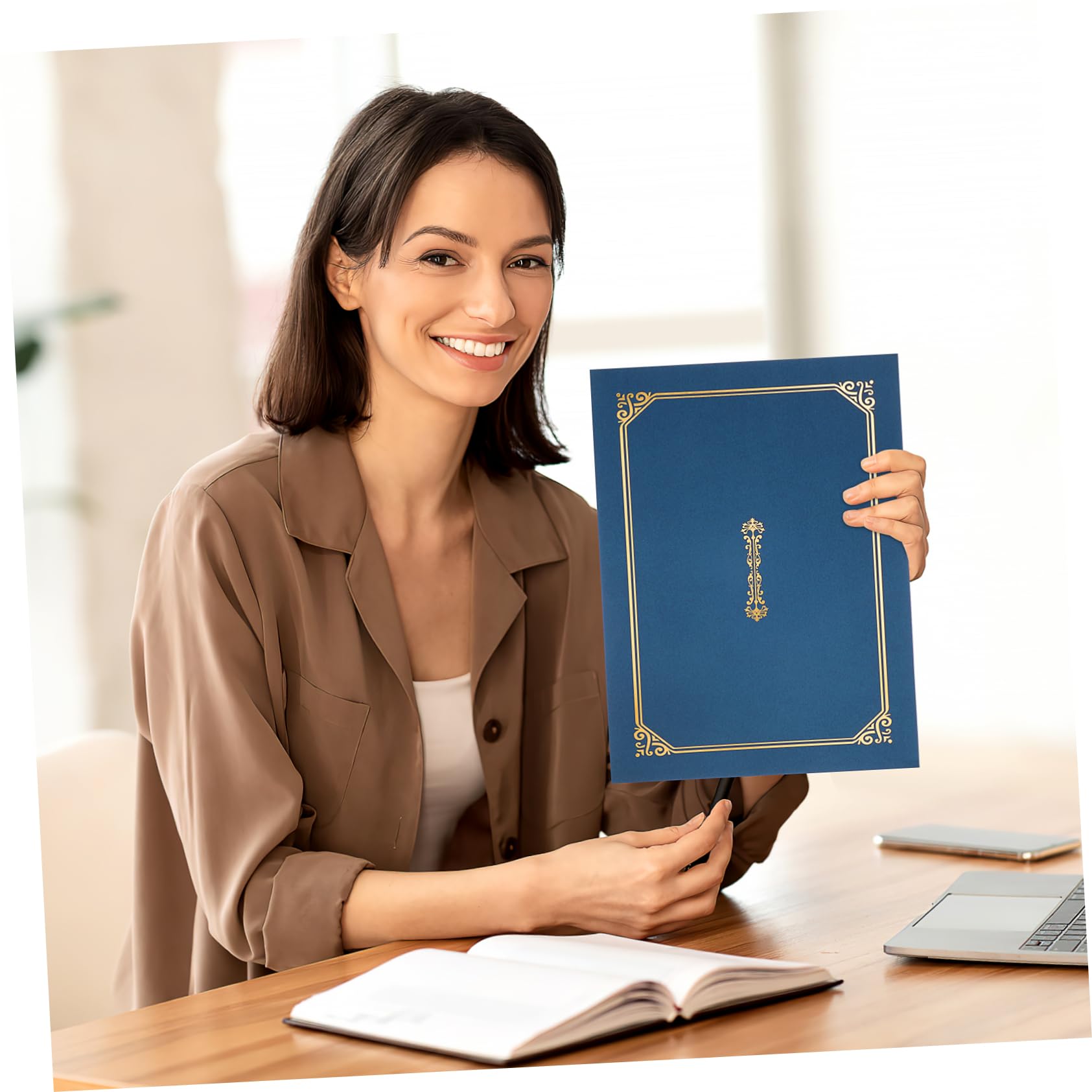 Alipis 4-Pack Blue Diploma Certificate Holders - A4 Document Folders for Awards, Diplomas & Important Papers | Perfect for Graduation, Office Organization & Professional Document Display