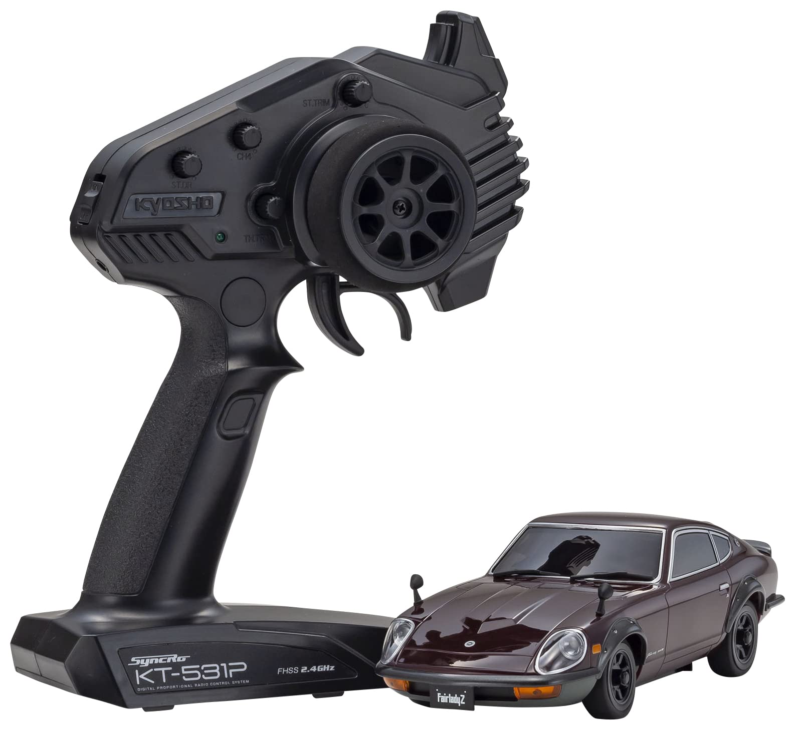 Kyosho MA-020 AWD Mini-Z Sports ReadySet RC Car with Nissan Fairlady 240ZG Body (Maroon) - High-Speed Drifting & Racing for Indoor & Outdoor Tracks