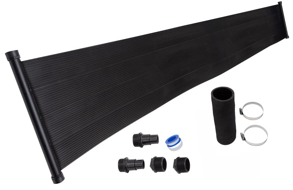 SunQuest Solar Pool Heater Panel - 2ft x 20ft Solar Water Collector with Installation Kit for Above Ground Pools | UV-Resistant Polypropylene DIY Tube Design | Perfect for Extending Swimming Season & Energy Savings
