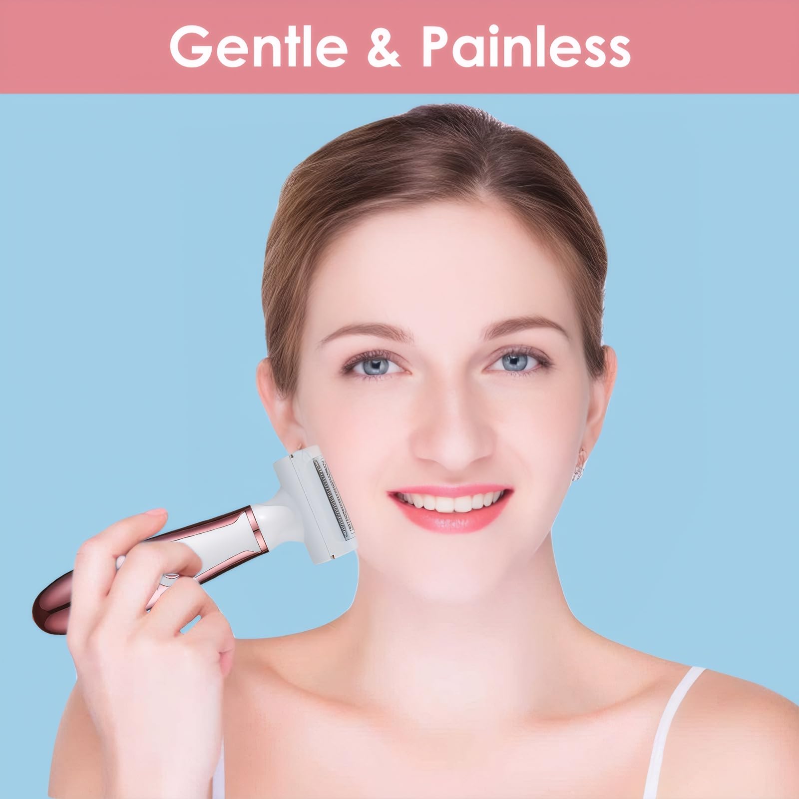 4-in-1 Electric Razor for Women - Rechargeable Cordless Shaver & Trimmer for Face, Arms, Legs, Underarm & Bikini Area - Portable Hair Removal for Travel & Home Use