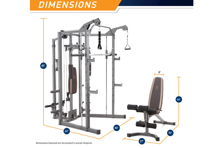 Marcy SM-4008 Smith Machine Home Gym - Full Body Workout Equipment for Strength Training | Perfect for Home Gym, Weight Lifting & Fitness Enthusiasts