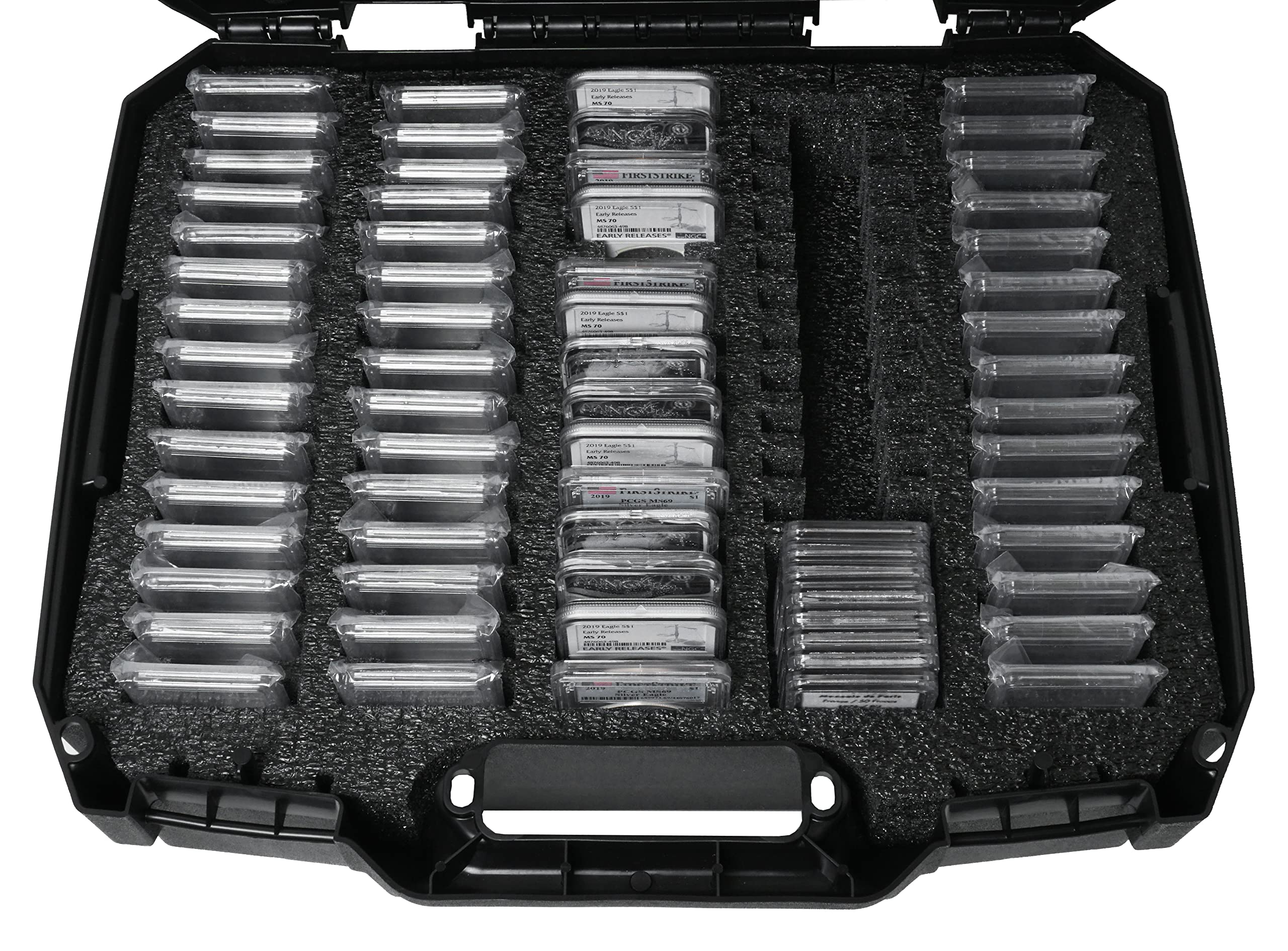 Case Club 75-130 Graded Coin Slab Holder - Protective Hard Shell Plastic Case with Slotted Foam for PCGS, NGC & More - Secure Storage & Travel Organizer for Coin Collections - Perfect for Display, Transport & Safekeeping of Valuable Coins