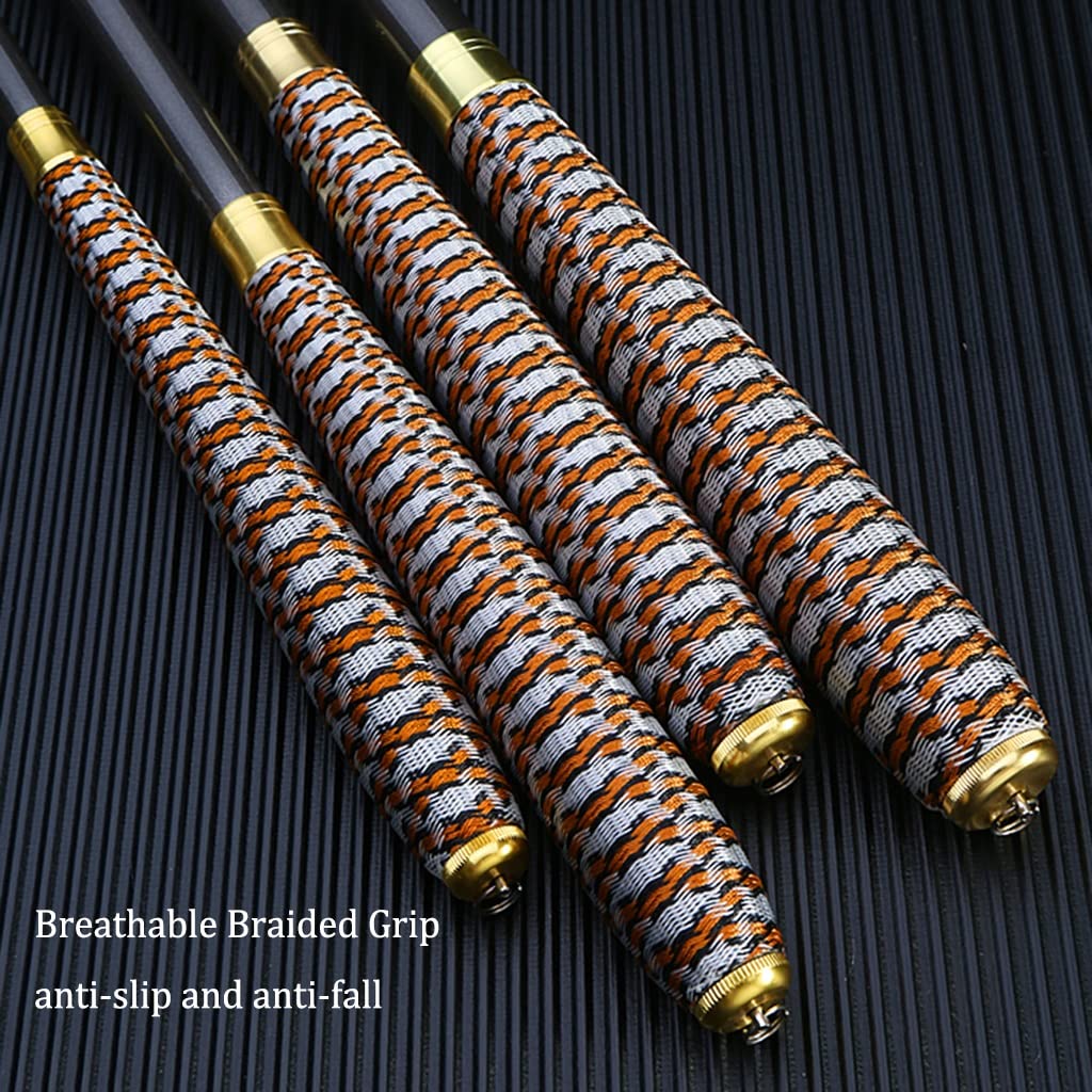 Telescopic Fishing Rod - Portable Carbon Fiber Fishing Pole with Anti-Slip Curved Handle - Lightweight & Durable for Stream, Lake, River Fishing - Perfect for Travel, Camping & Outdoor Adventures