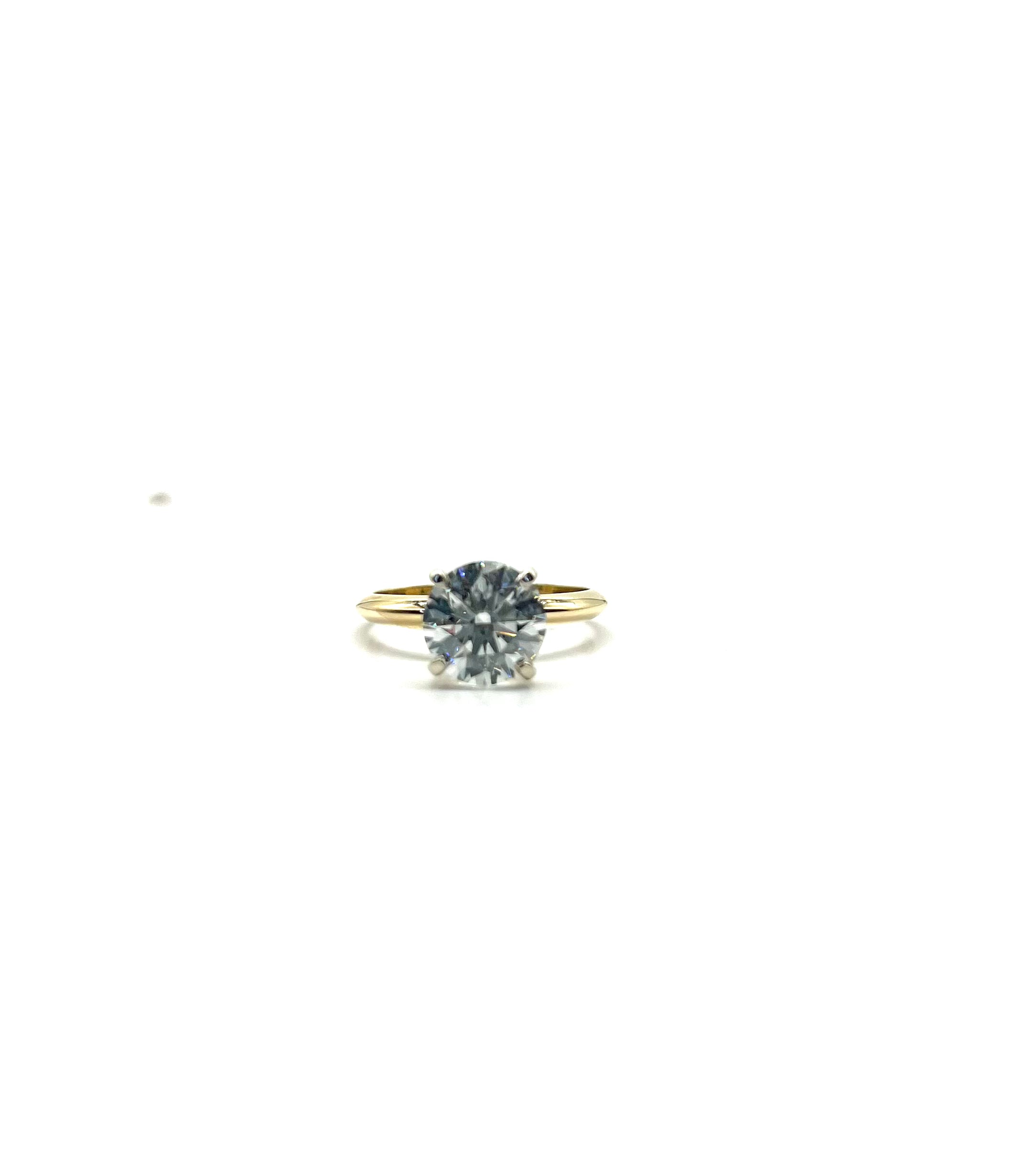 2.09ct Round Lab Grown Diamond Solitaire Engagement Ring for Women - 14K White Gold Wedding Band, Proposal Gift, Anniversary Jewelry (Perfect for Proposals, Weddings & Special Occasions)
