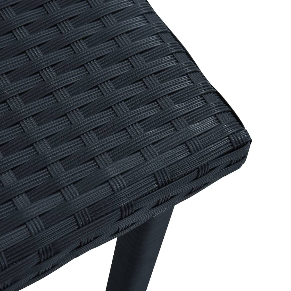 vidaXL Black PE Rattan Outdoor Side Table - Durable Patio Garden Furniture for Poolside, Deck, and Backyard Relaxation