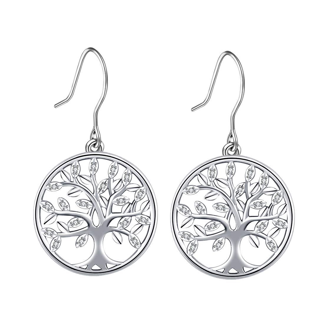 Celestia Tree of Life Earrings for Women - Sterling Silver Dangle Drop Earrings - Perfect Jewelry Gift for Mom, Wife, Daughter & Sisters - Ideal for Weddings, Anniversaries & Special Occasions