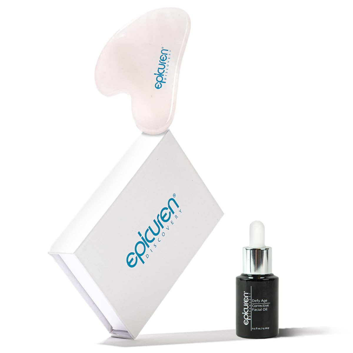 Epicuren Discovery DEFY AGE & FACIAL GUA SHA Gift Set - Anti-Aging Skincare & Facial Massage Tools for Glowing Skin - Perfect for Spa Nights & Self-Care Rituals