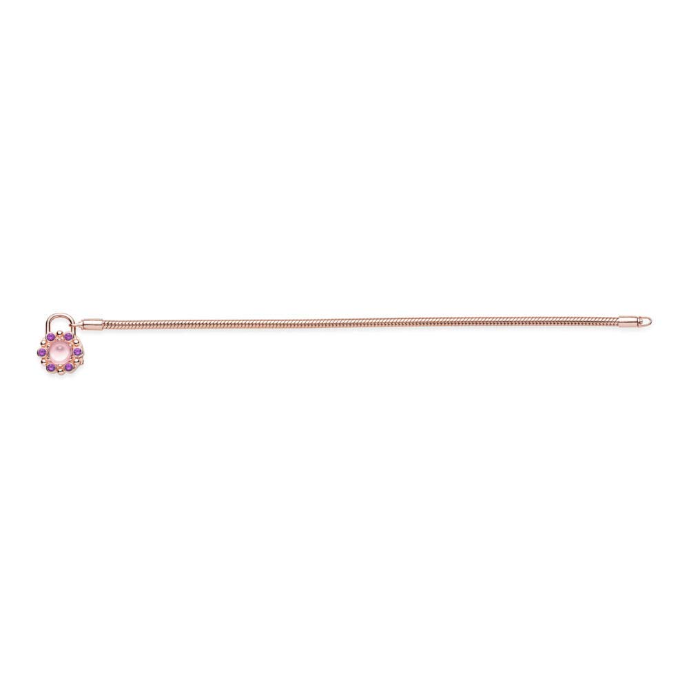 PANDORA Rose Gold Padlock Heraldic Radiance Rose Charm Bracelet for Women - Elegant Jewelry Gift for Anniversary, Valentine's Day & Special Occasions