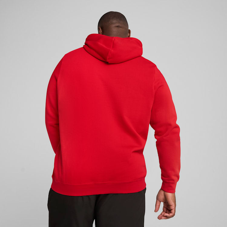 PUMA Men's Essentials Logo Fleece Hoodie - Red, Comfortable & Stylish Pullover for Casual Wear, Gym, and Outdoor Activities