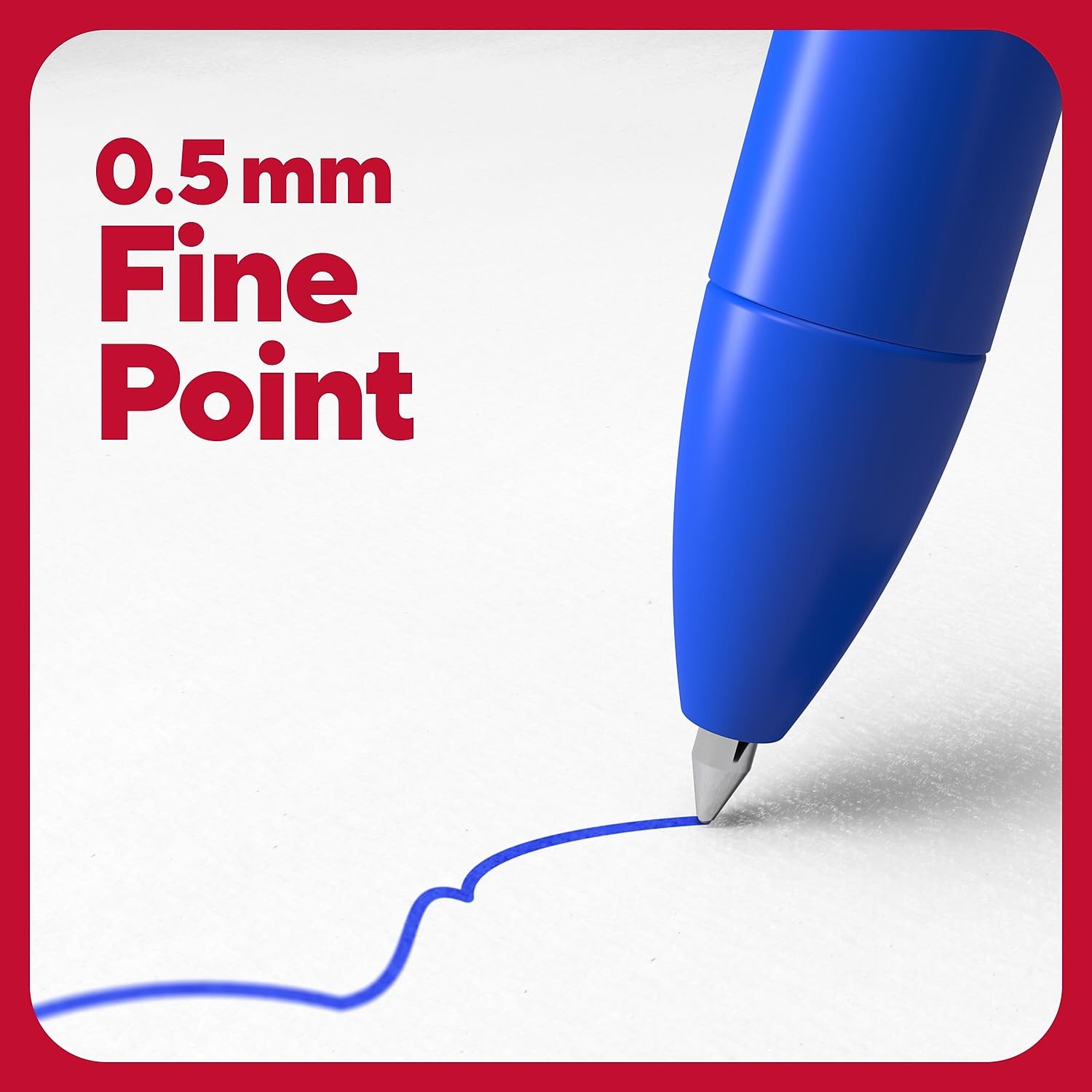 STAPLES TRU RED Retractable Quick Dry Gel Pens - 12 Pack Fine Point 0.5mm Blue Ink Pens for Office, School & Note Taking - Smooth Writing No Smear Gel Pen Set for Professionals & Students