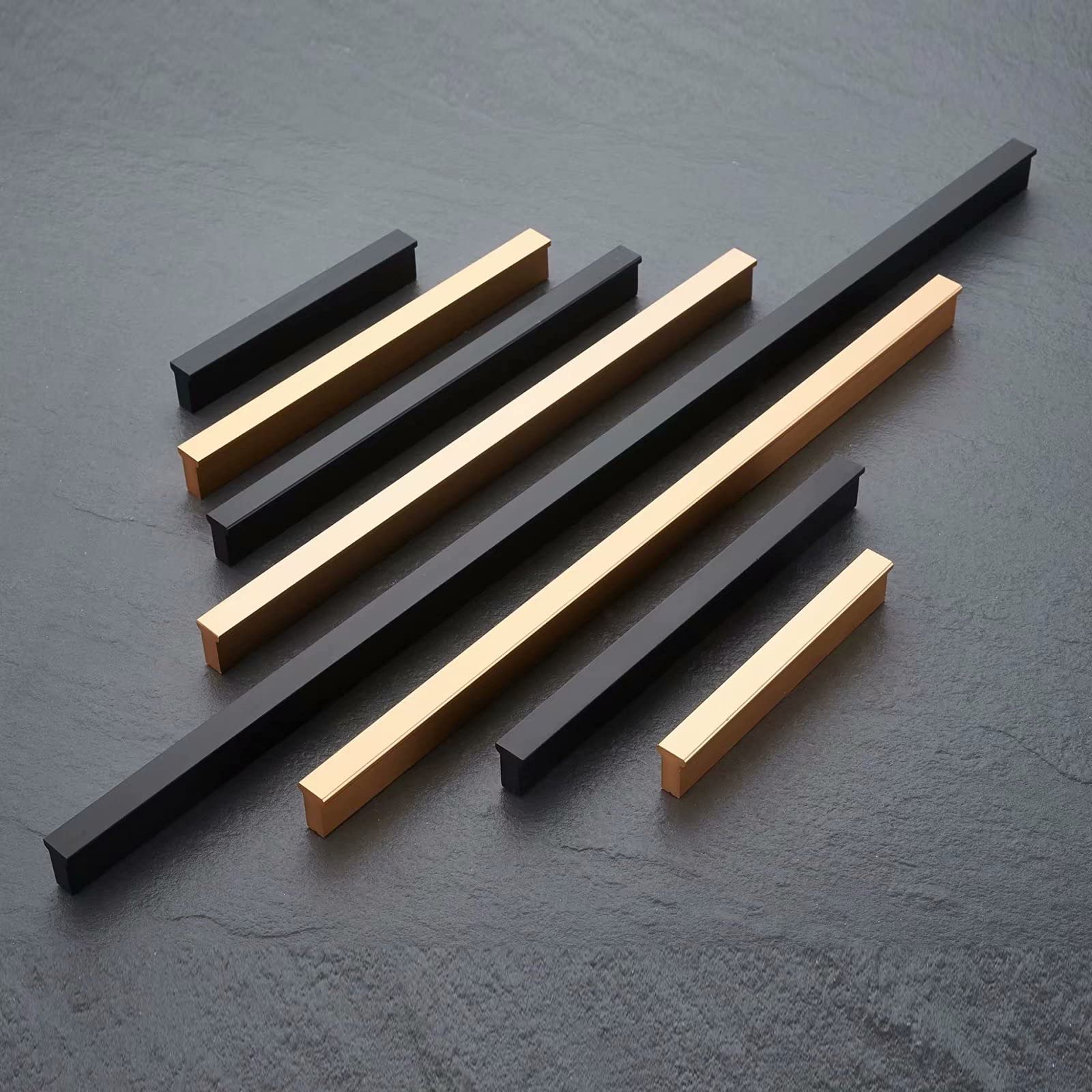 4Pcs Black Aluminum Alloy T-Handle Cabinet Pulls - Modern Simple Furniture Hardware for Bathroom Drawer, Dresser & Wardrobe (128mm Hole Center) - Perfect for Home Renovation & DIY Furniture Projects