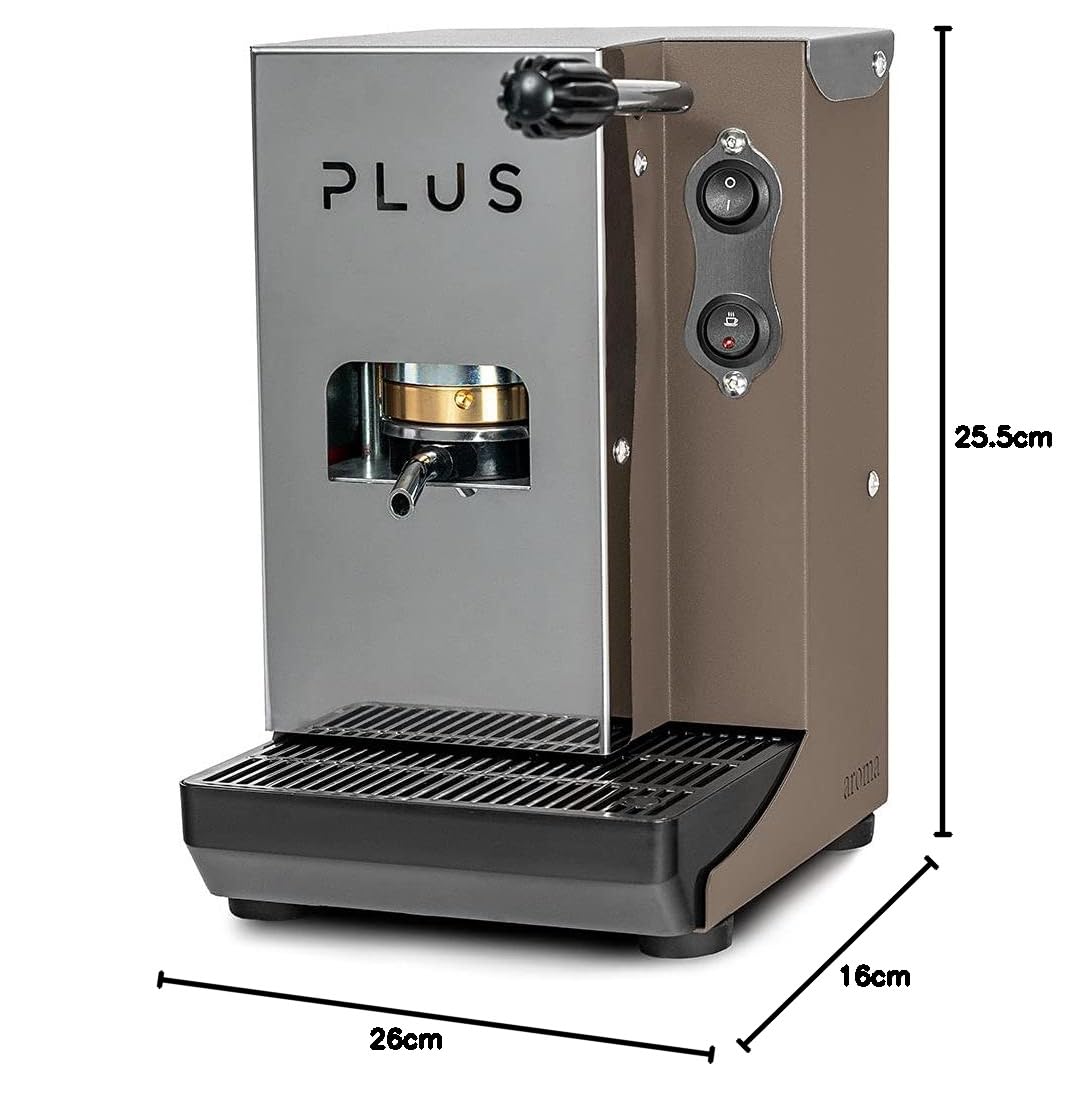 Aroma Plus Basic - Single Serve Coffee Maker (44mm), Gray - Perfect for Home, Office, and Travel Use