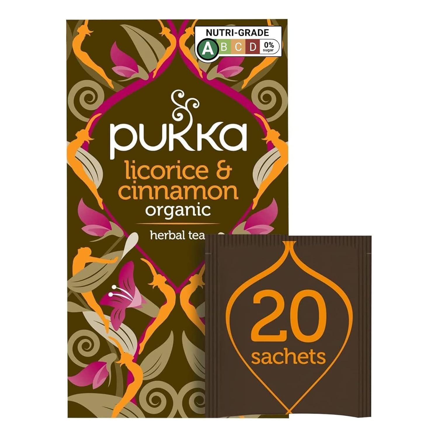 Organic Pukka Herbal Tea Bags - Licorice & Cinnamon Flavor, 20 Count | Caffeine-Free Herbal Infusion for Relaxation & Digestion | Perfect for Evening Tea Time, Stress Relief & Wellness Rituals