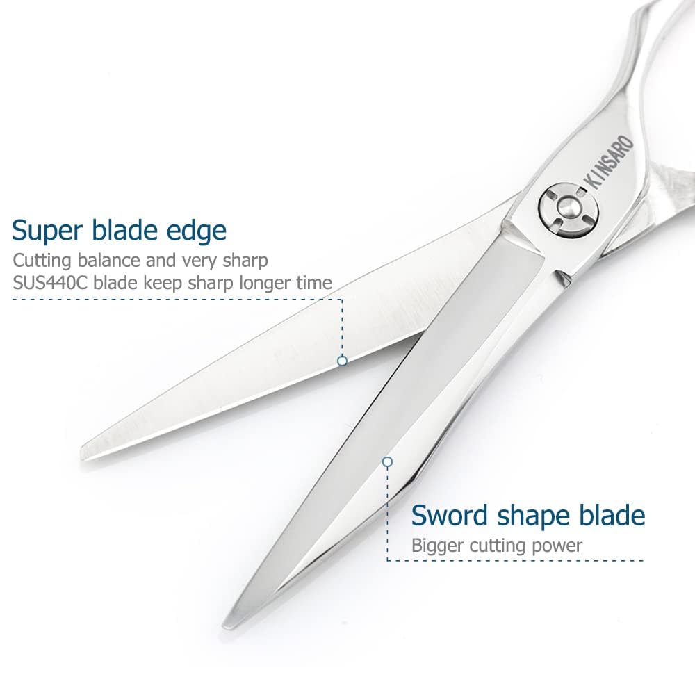 Professional 6 Inch Barber Scissors - 440C Stainless Steel Hair Cutting Shears for Precision Haircuts | Sharp Salon & Home Hairdressing Tools | Perfect for Stylists, Barbers & DIY Hair Trimming