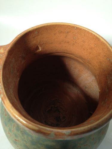 Burly and Winters Crookville Red and Aqua Vase - Handcrafted Ceramic Home Decor for Farmhouse, Rustic, and Boho Style Interiors | Perfect for Centerpieces, Wedding Decor, and Living Room Accents