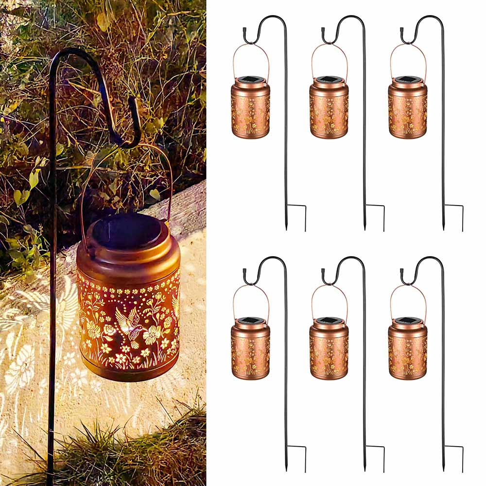 TheLAShop Waterproof Solar Hanging Lanterns Set of 2 - Outdoor Decorative Lighting for Garden, Patio, Yard & Camping