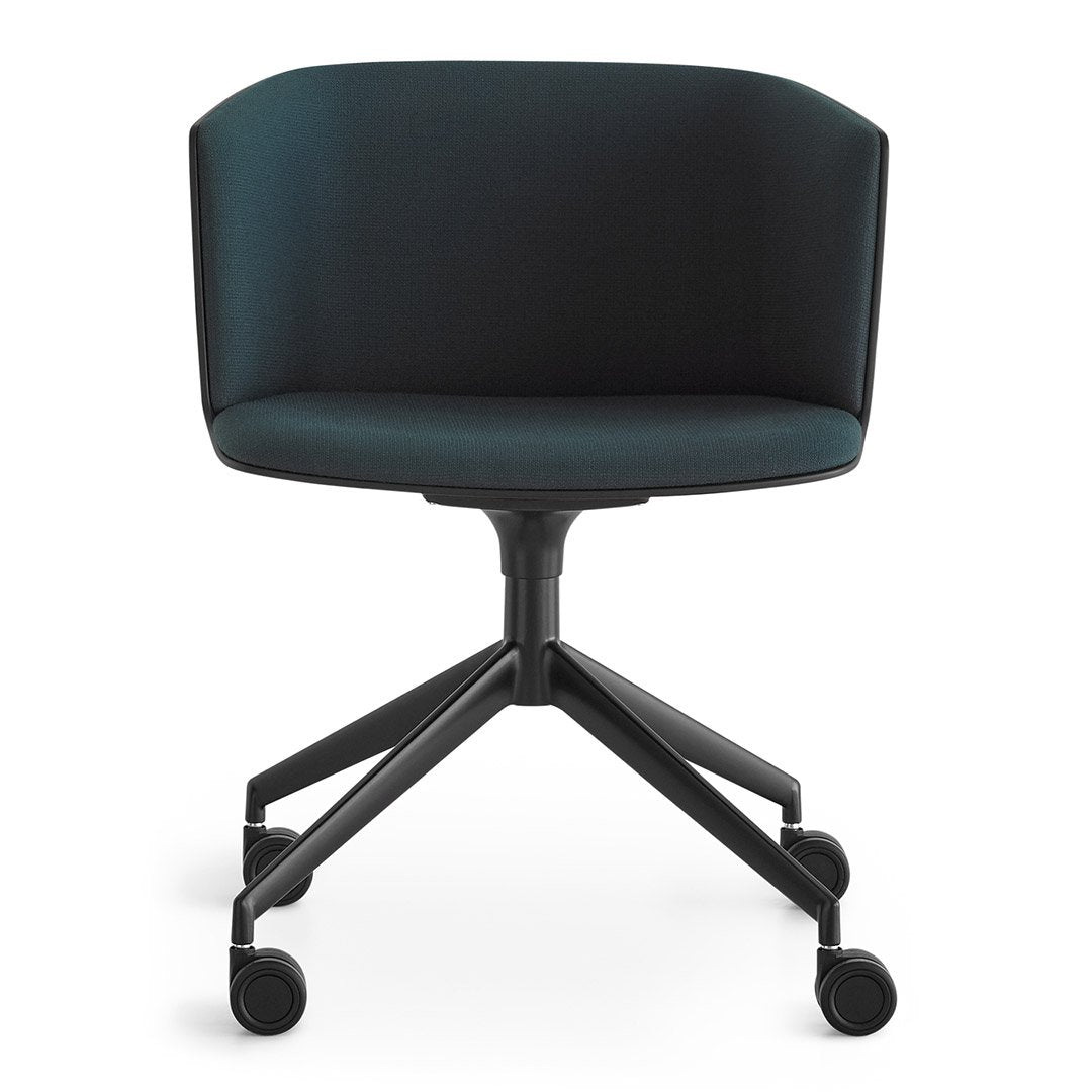 Ergonomic Office Chair with 4-Star Base & Upholstered Seat - Adjustable Height, Comfortable Desk Chair for Home Office, Gaming, or Workstation Use
