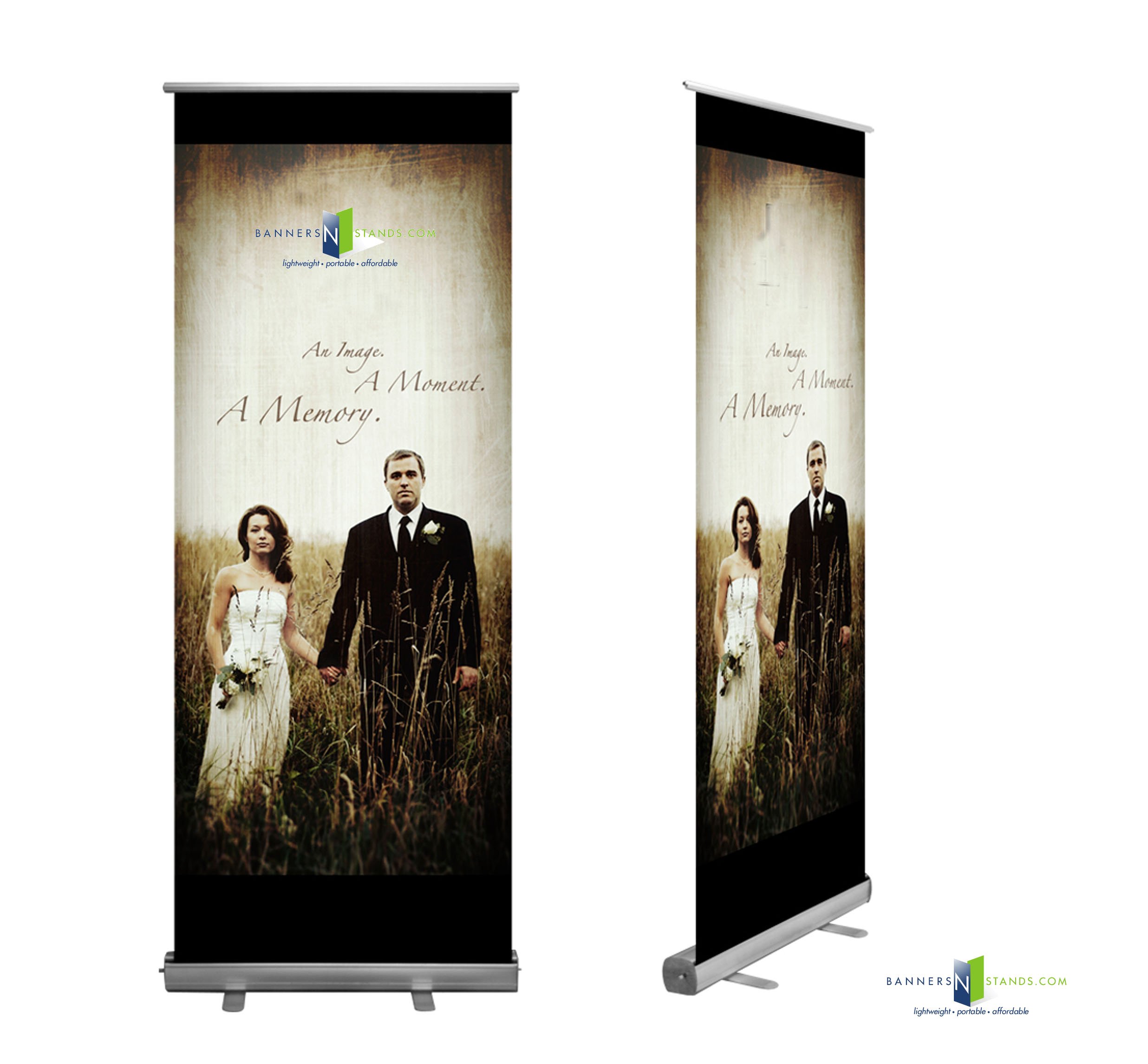 Retractable Banner Stand with HD Printing - Portable Roll Up Display Stand for Trade Shows, Events, and Retail Promotions
