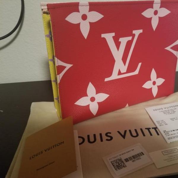 Louis Vuitton Monogram Rouge Toilet Pouch XL - Luxury Travel Cosmetic Bag for Women, Perfect for Makeup & Toiletries Organization on the Go
