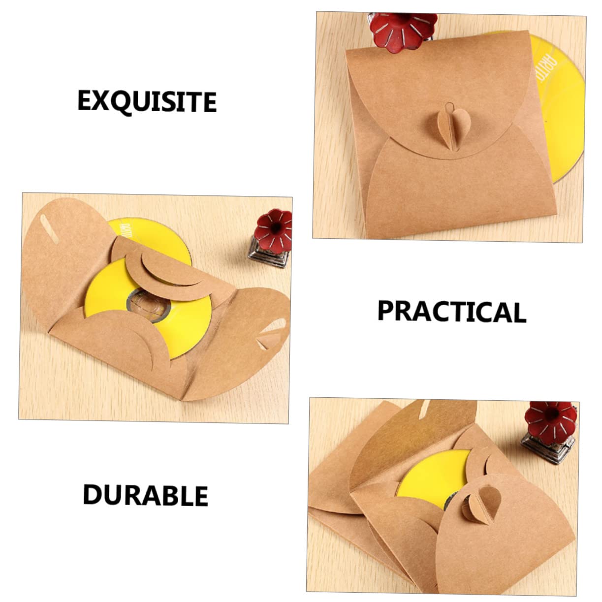 200 Pcs Kraft Paper DVD/CD Sleeves - Eco-Friendly Packaging Envelopes for Disc Storage & Protection | Perfect for Music, Movies, Data Backup & Media Organization
