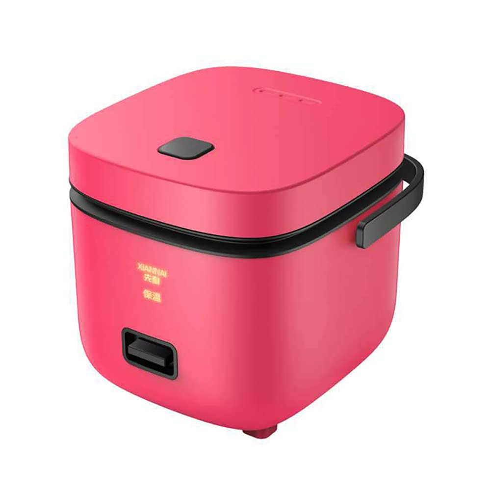 1.2L Mini Rice Cooker with Removable Nonstick Pot - Multi-Function Electric Cooker for Rice, Soup, Stew & Oatmeal | Perfect for 1-3 People | Compact Kitchen Appliance for Dorms, Offices & Small Families (Red)