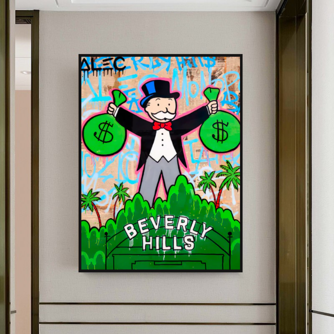 Alec Monopoly Man Holding Bag - Limited Edition Street Art Prints for Home & Office Decor | Exclusive Urban Art Collection