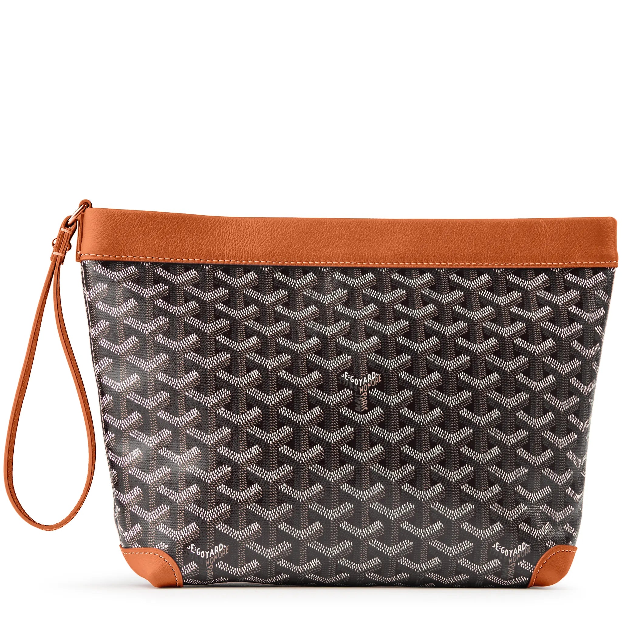 Goyard Conti Black & Tan Leather Pouch - Luxury Travel Organizer for Passport, Wallet & Essentials | Perfect for Business Trips & Daily Use