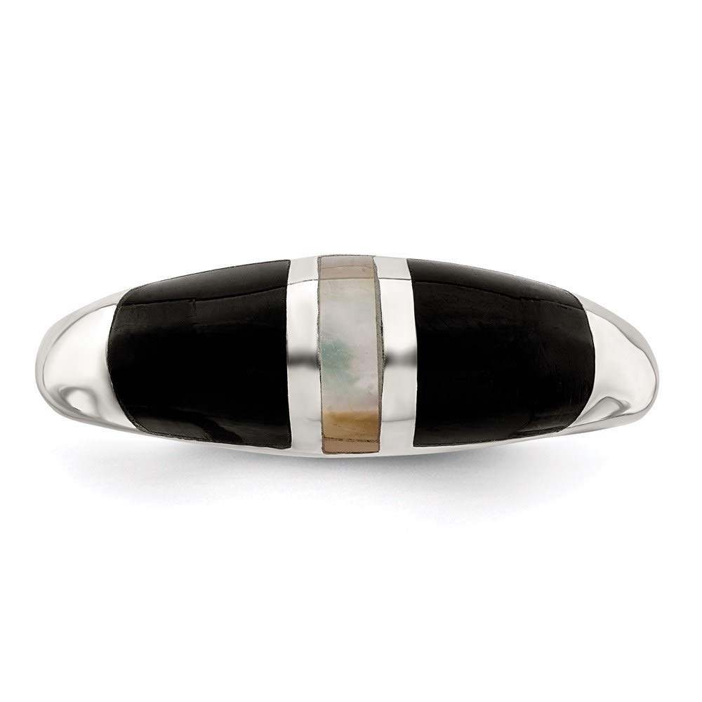 925 Sterling Silver Onyx and Mother of Pearl Ring for Women - Elegant Fine Jewelry Gift for Her - Perfect for Anniversaries, Birthdays & Special Occasions