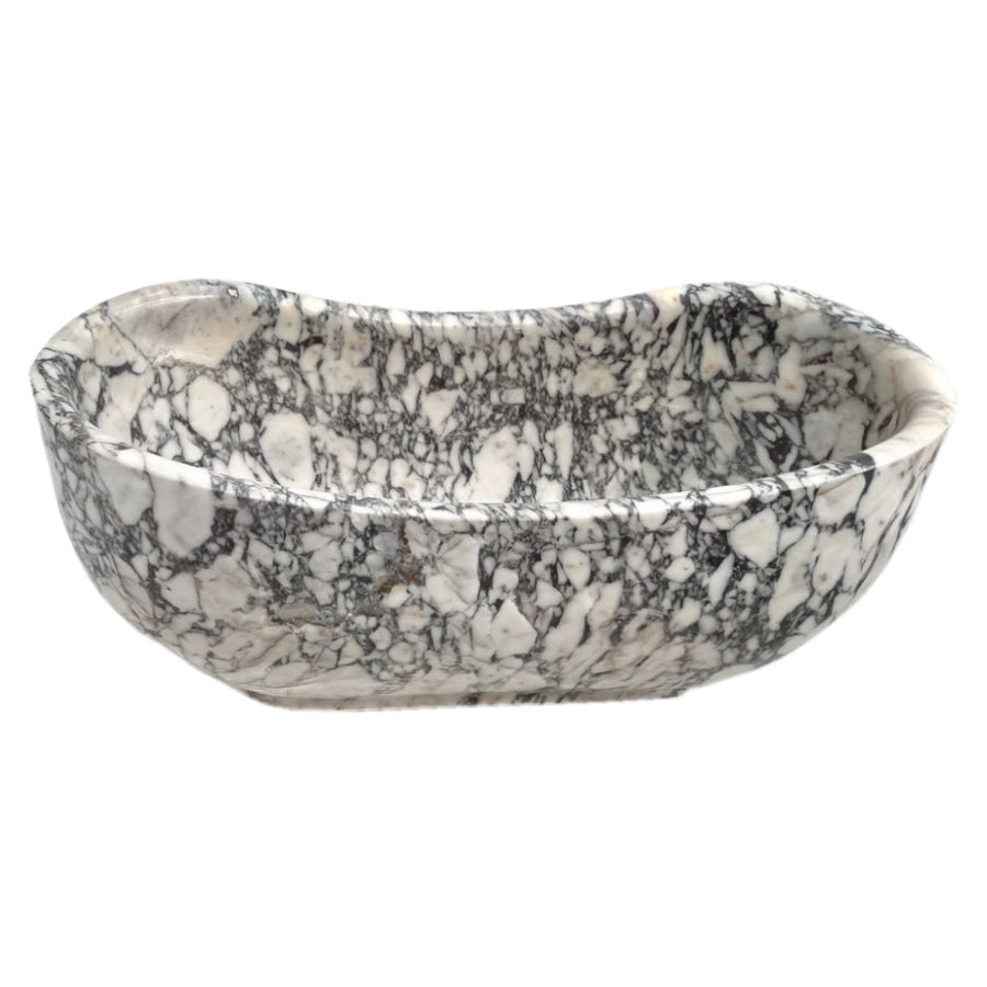 Luxury Calacatta Viola Marble Bathtub - Hand Carved from Solid Marble Block NTRVS216 for Spa & Master Bathroom Retreat