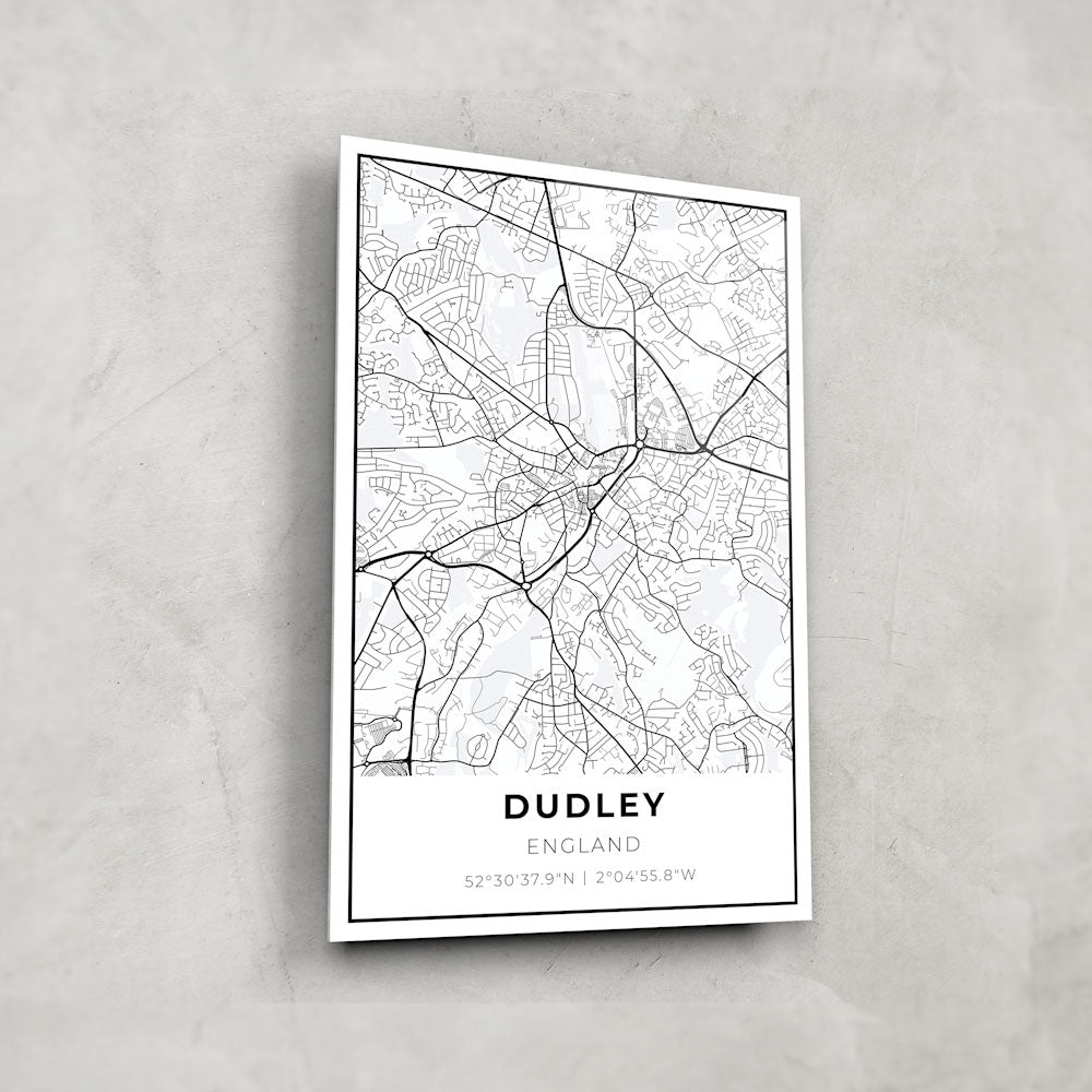 Dudley Map Glass Art - Handcrafted Vintage Style Glass Wall Decor for Home & Office - Perfect for Living Room, Bedroom, or Gift Giving