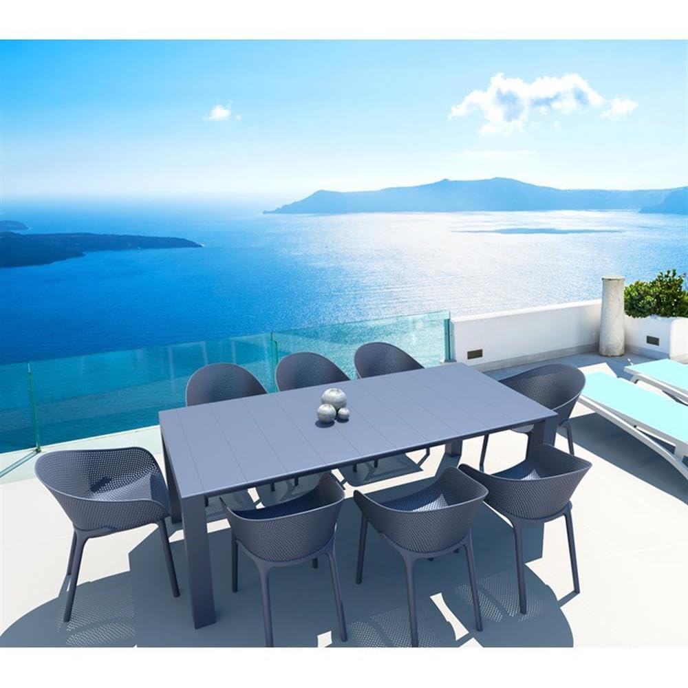 Dark Gray Compamia Sky Patio Dining Arm Chairs (Set of 2) - Outdoor Furniture for Garden, Balcony, and Terrace Dining