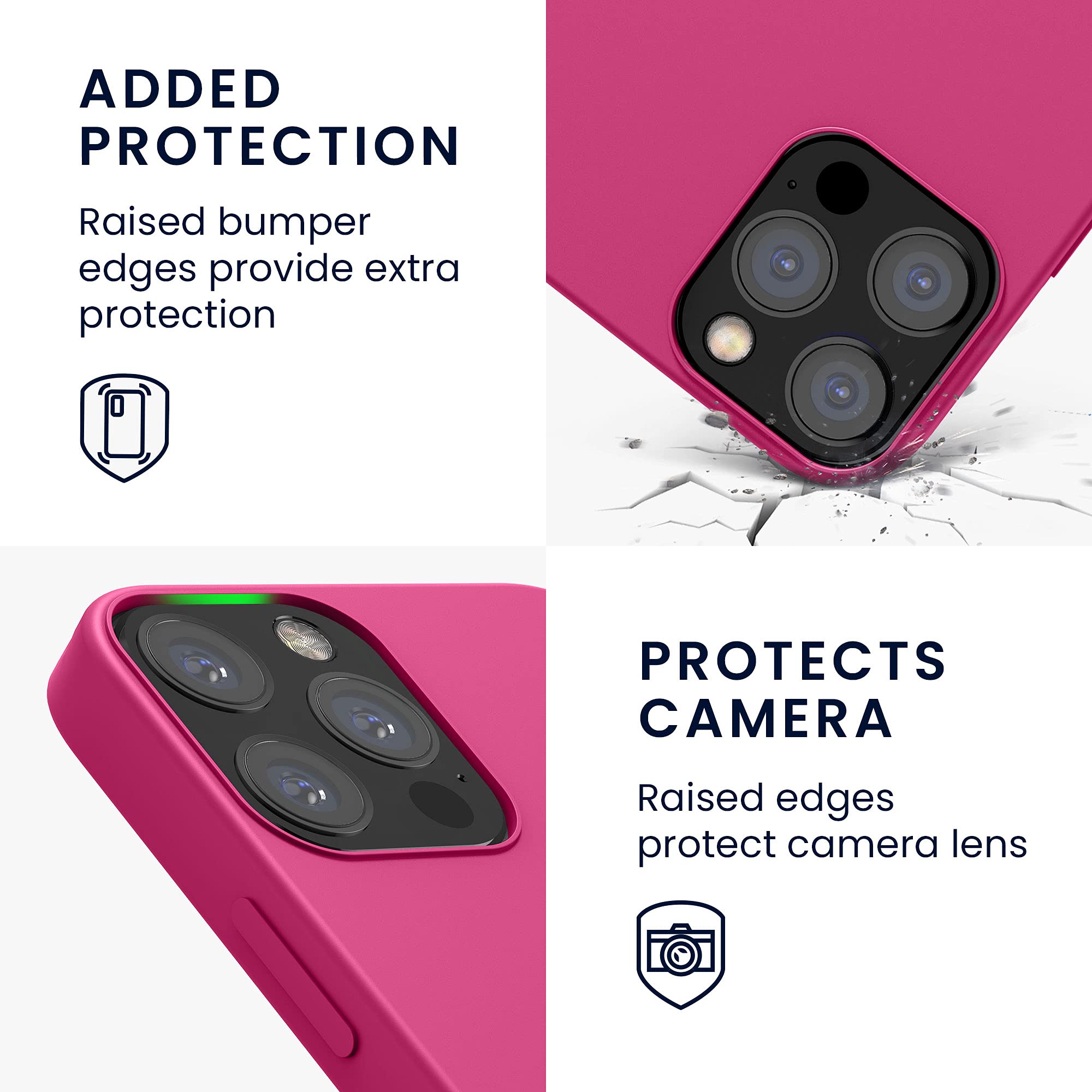 kwmobile Premium TPU Silicone Case for Apple iPhone 12 & iPhone 12 Pro - Soft Protective Phone Cover in Raspberry Pink - Perfect for Everyday Use, Work & Travel