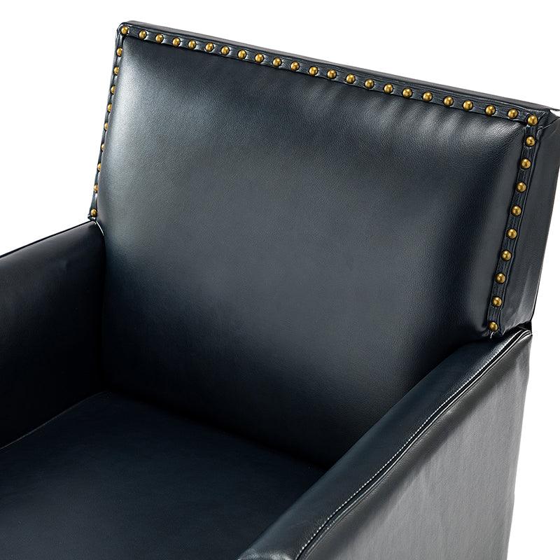 Fatima Vegan Leather Armchair - Modern PU Leather Lounge Chair for Living Room, Office & Bedroom - Eco-Friendly Faux Leather Accent Chair with Sturdy Metal Legs