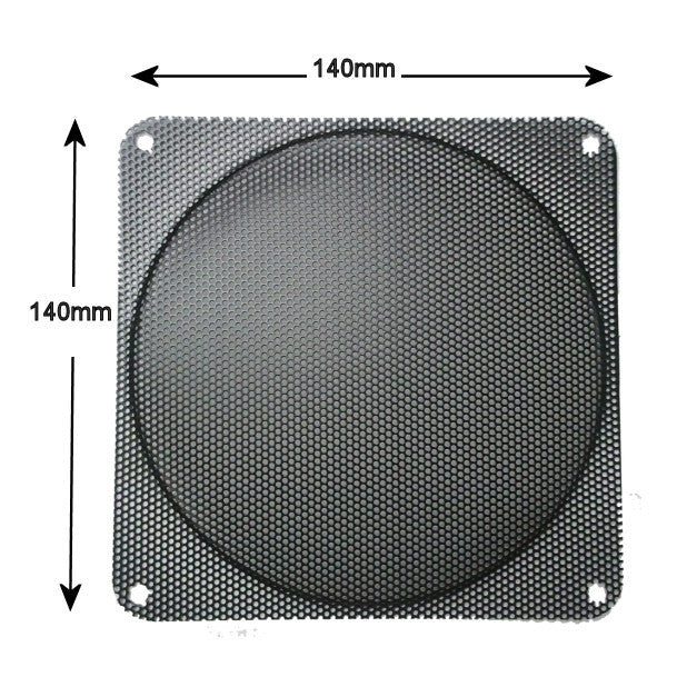 140x140mm Steel Mesh Filter Grill with 0.9mm Hole Diameter - Black - Perfect for HVAC, Speaker Grills, and DIY Ventilation Projects
