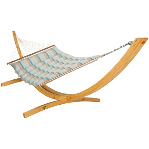 Premium Sunbrella Fabric Hatteras Hammock with Pillowtop - 450 LB Capacity for 2 People - Free Extension Chains & Tree Hooks - Handcrafted in USA (13ft x 55in) - Perfect for Backyard Relaxation, Camping & Beach Lounging