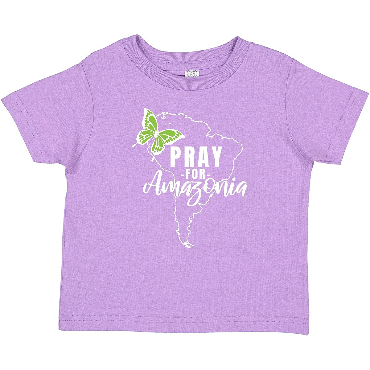 Inktastic Pray for Amazonia South America Silhouette with Butterfly Baby T-Shirt - Cute Eco-Friendly Outfit for Infants & Toddlers - Perfect for Playdates, Family Photos & Earth Day Celebrations