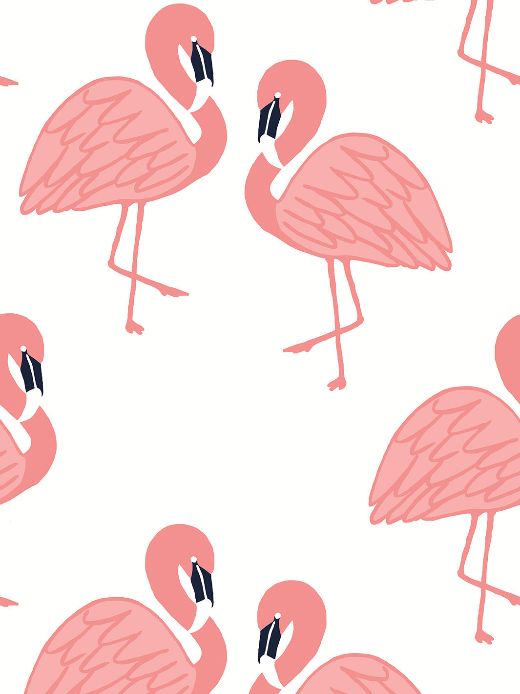 Flamingos Wallpaper by Tea Collection - Pink Tropical Flamingo Peel & Stick Removable Wallpaper for Nursery, Bedroom, or Bathroom Decor