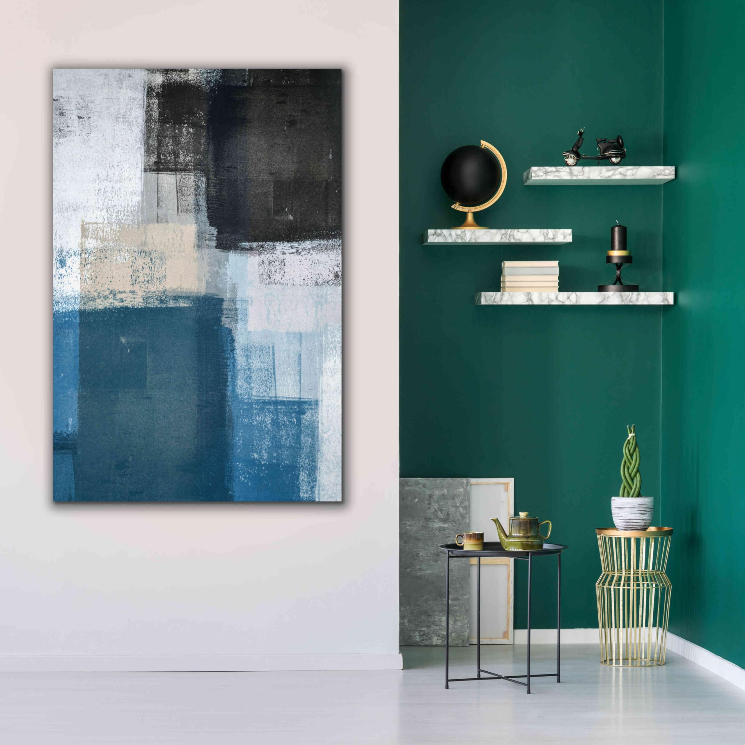 Abstract Blue II Graffiti Art Print by Incado - 40x60 Inch Giclee Canvas Wall Decor for Living Room, Bedroom & Office | Modern Urban Artwork