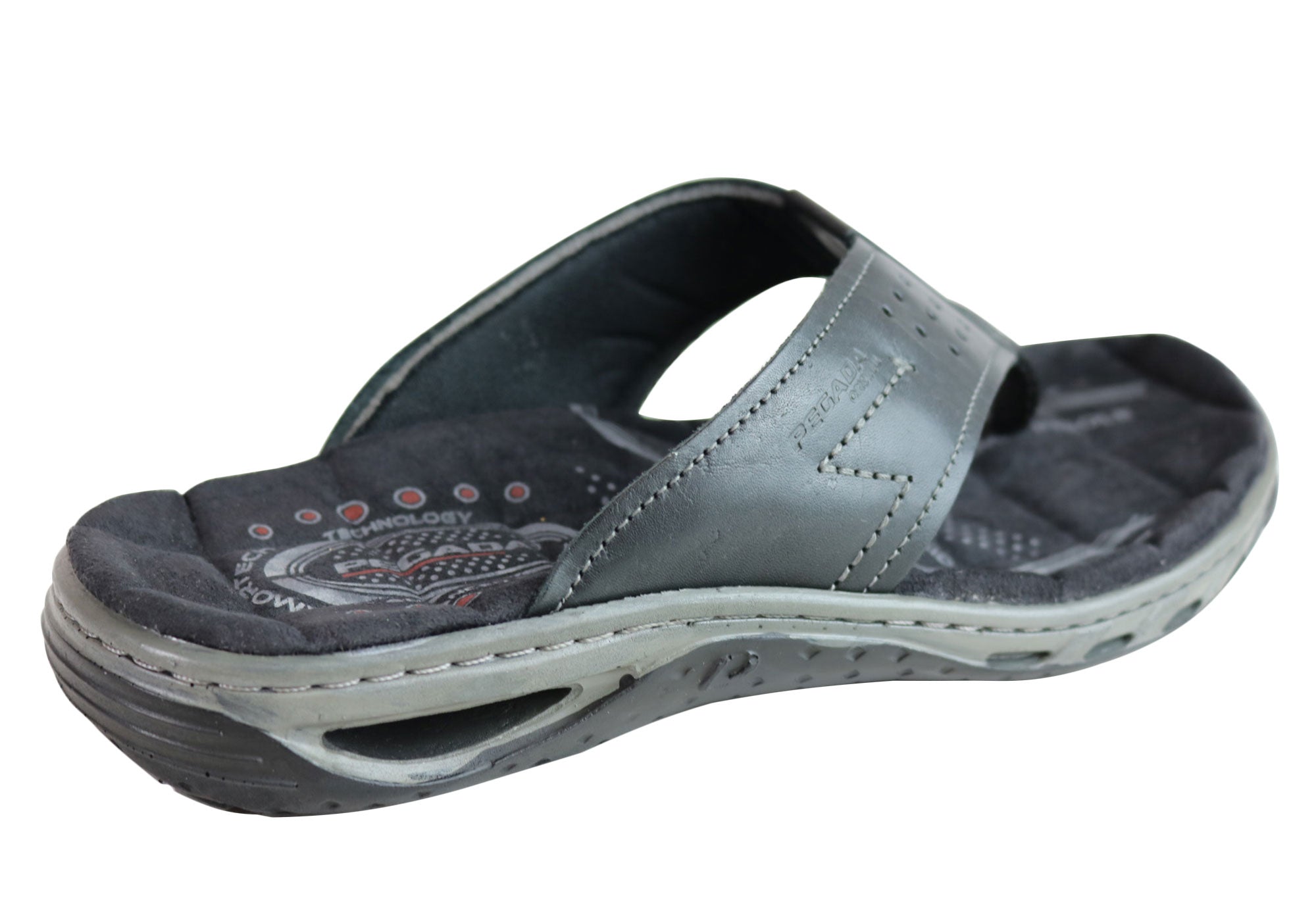 Premium Men's Leather Thong Sandals with Cushioned Comfort - Handcrafted in Brazil - Perfect for Beach, Pool & Casual Summer Wear