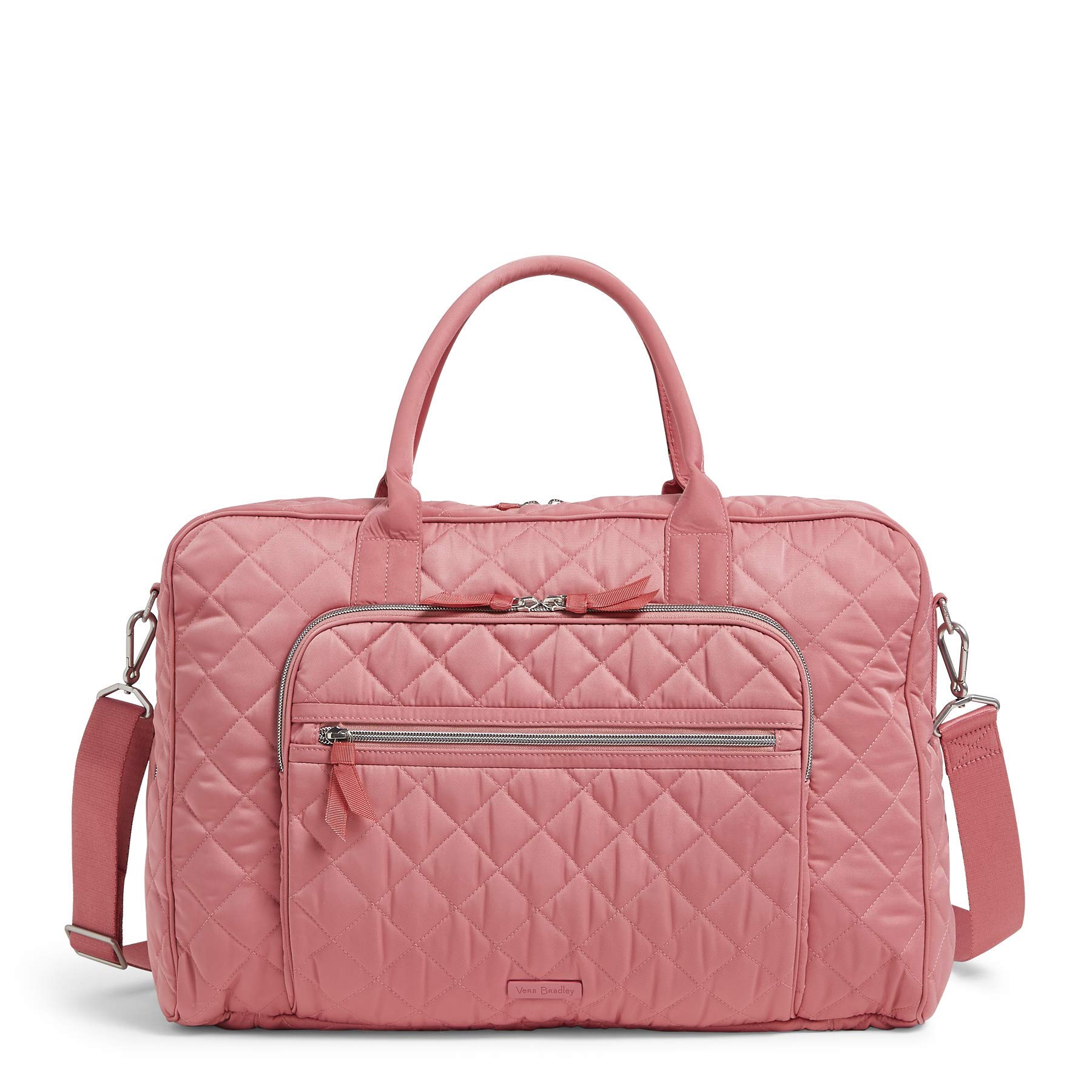 Vera Bradley Women's Performance Twill Lay Flat Weekender Travel Bag - Lightweight Durable Carry-On Luggage for Weekend Getaways, Business Trips & Gym