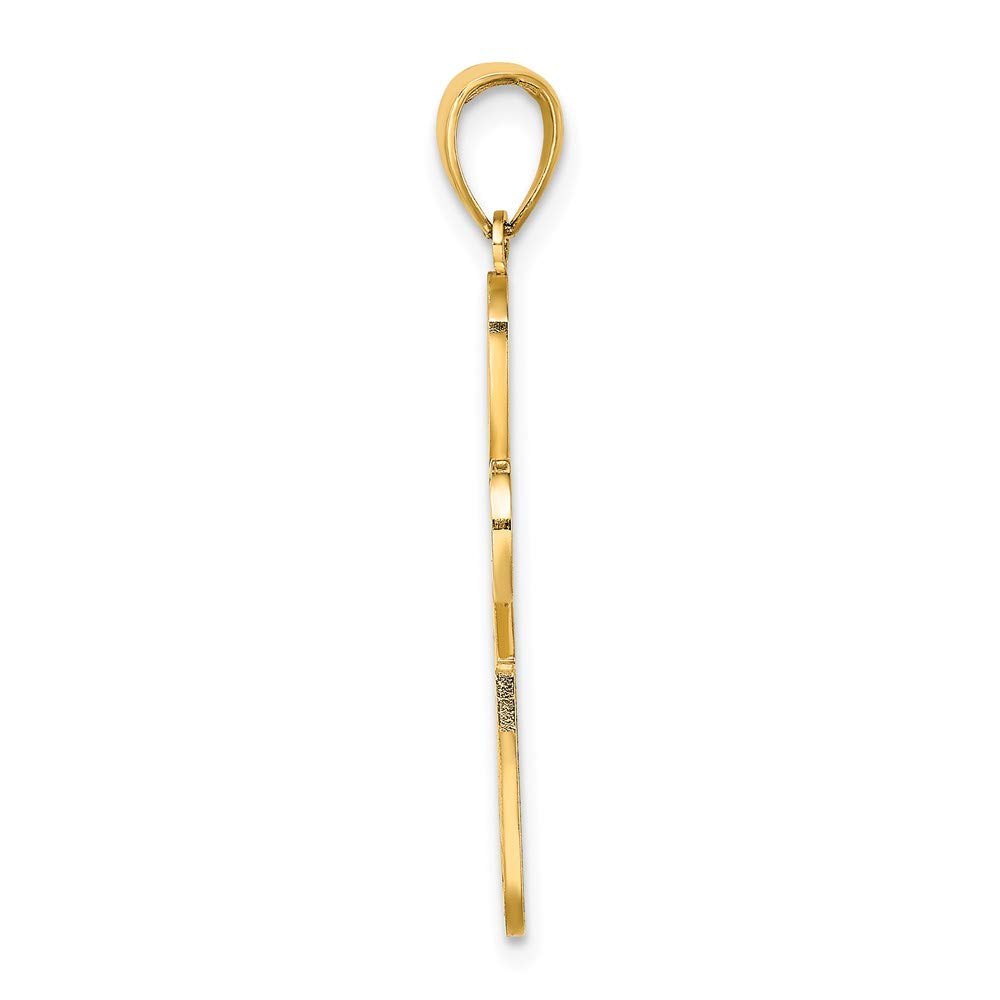 14K Yellow Gold Breast Cancer Awareness Pendant with Pink Ribbon - 1.22 x 0.77 Inch Cross Necklace for Women - Perfect for Survivors, Supporters & Awareness Events