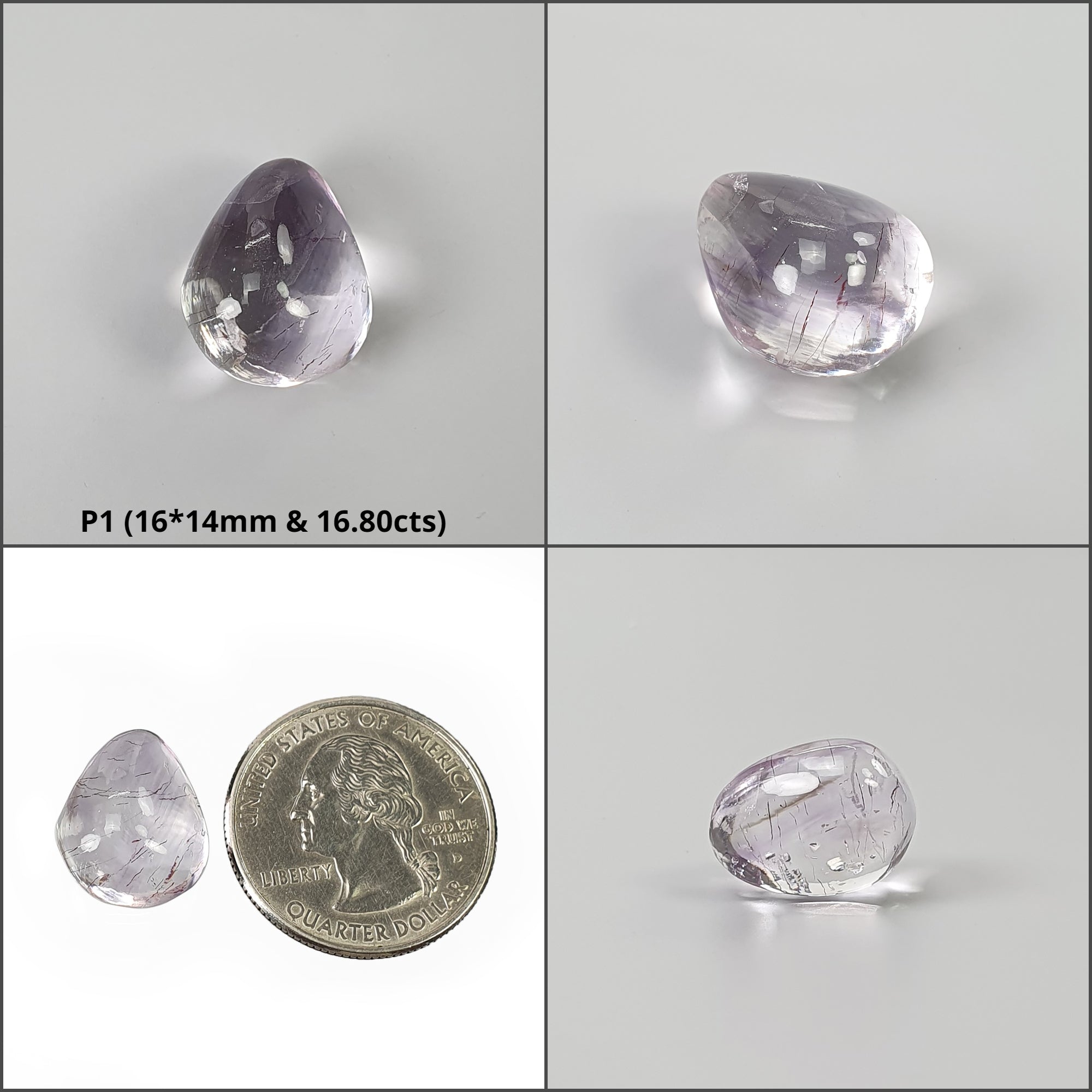 Natural Untreated Amethyst Gemstone Tumble - Purple Rutile Cabochon for Jewelry Making, Healing Crystals & Spiritual Gifts | Handcrafted Healing Stones for Meditation, Reiki & Home Decor